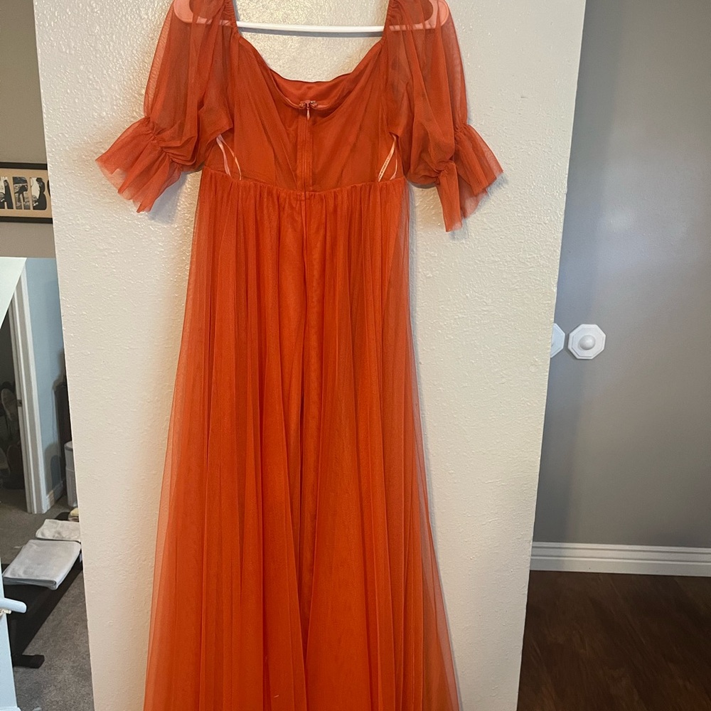 Ever Pretty Orange Maternity Dress - Picture 3 of 6
